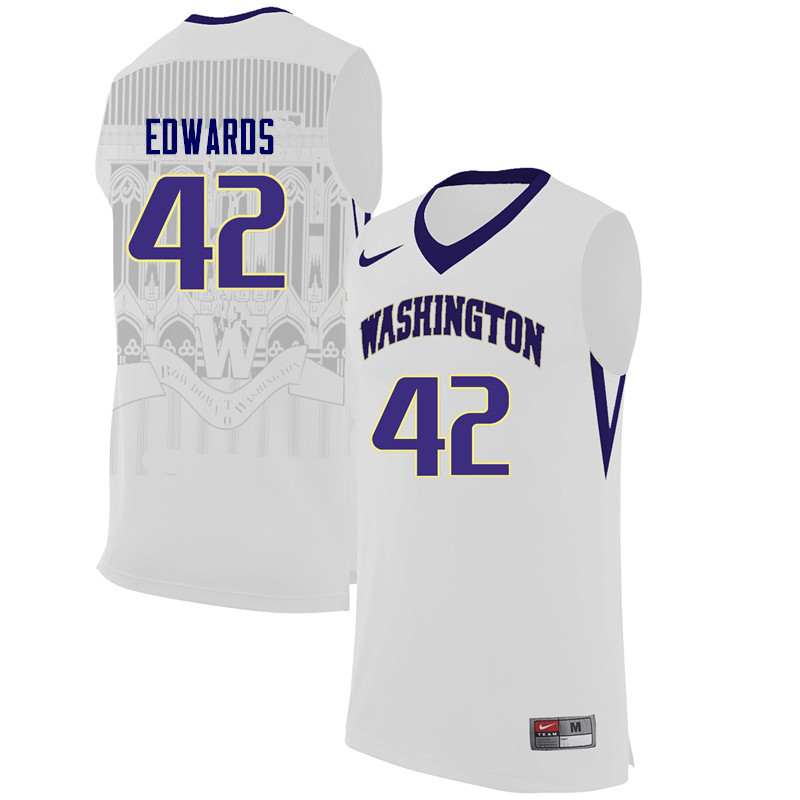 Men Washington Huskies #42 James Edwards College Basketball Jerseys Sale-White